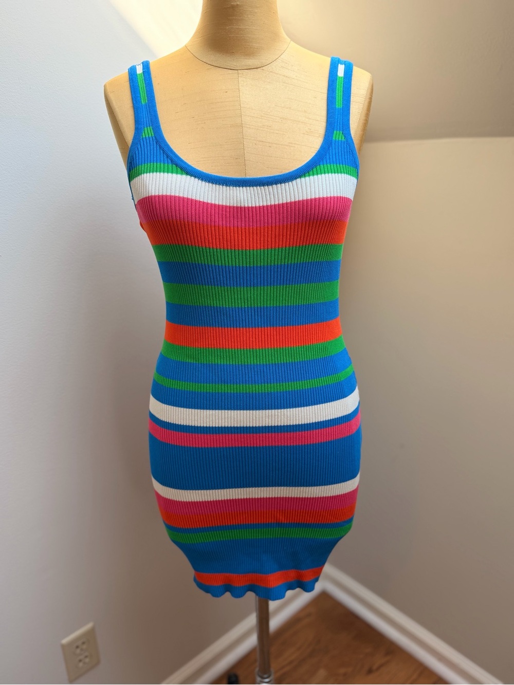 Dreamers by Debut Sleeveless Bodycon Striped Mini Dress